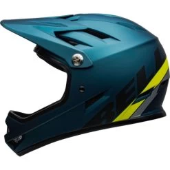 Casque Bell Sanction Bleu/Jaune Fluo -Accessoires Vtt Boutique casque bell sanction bleu jaune fluo 2