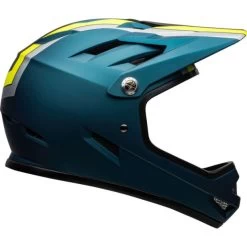 Casque Bell Sanction Bleu/Jaune Fluo -Accessoires Vtt Boutique casque bell sanction bleu jaune fluo 3