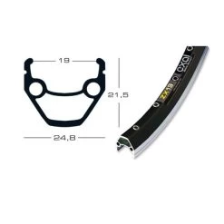 Jante Exal ZX 19 Noir 26' (559 Mm) - 32 T