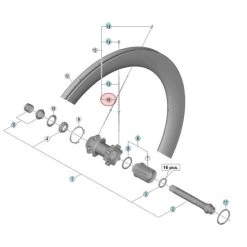 Rayon Shimano Dura-Ace WH-R9170-C60-TU-R12 - Gauche - 252 Mm
