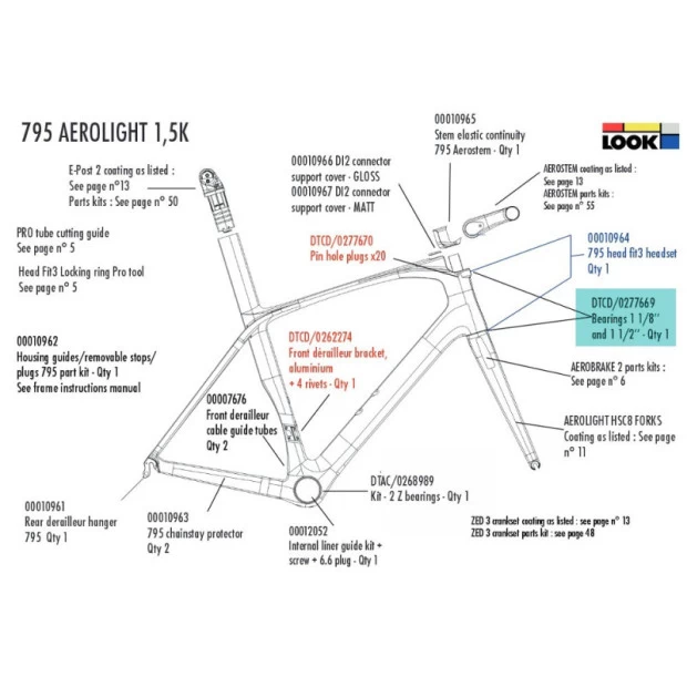 Roulement Jeu De Direction Look Head Fit 3 - DTCD/0277669 1 Roulement Jeu De Direction Look Head Fit 3 - DTCD/0277669